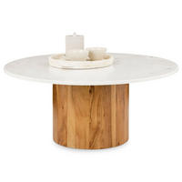 COUCHTISCH GANGA weiß/natur - Weiß/Naturfarben, Naturmaterialien/Holz (80/80/35cm) - IDIMEX