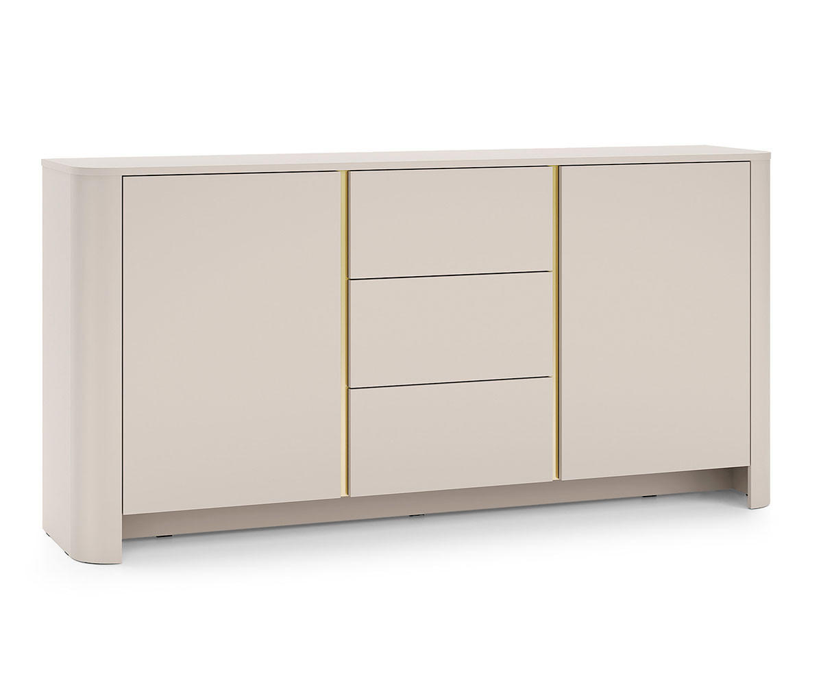 KOMMODE Bari Kaschmir / Gold 168 / 39 / 84cm - Kaschmir, Holz/Holzwerkstoff (168/84/39cm) - Feldmann-Wohnen