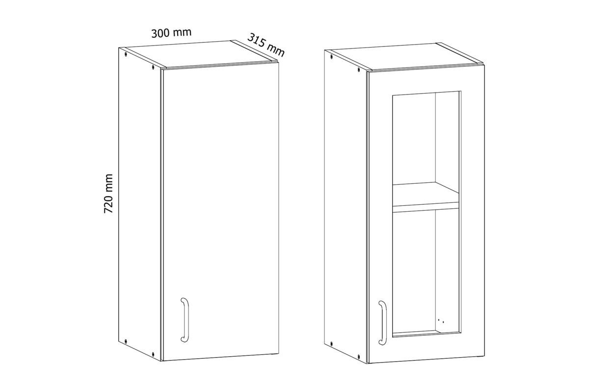 GLASHÄNGESCHRANK G30S – Sycylia Milano – Milano / Walnuss / Links - Walnussfarben, Glas/Holzwerkstoff (30/72/32cm) - ROYAL24_MARKT