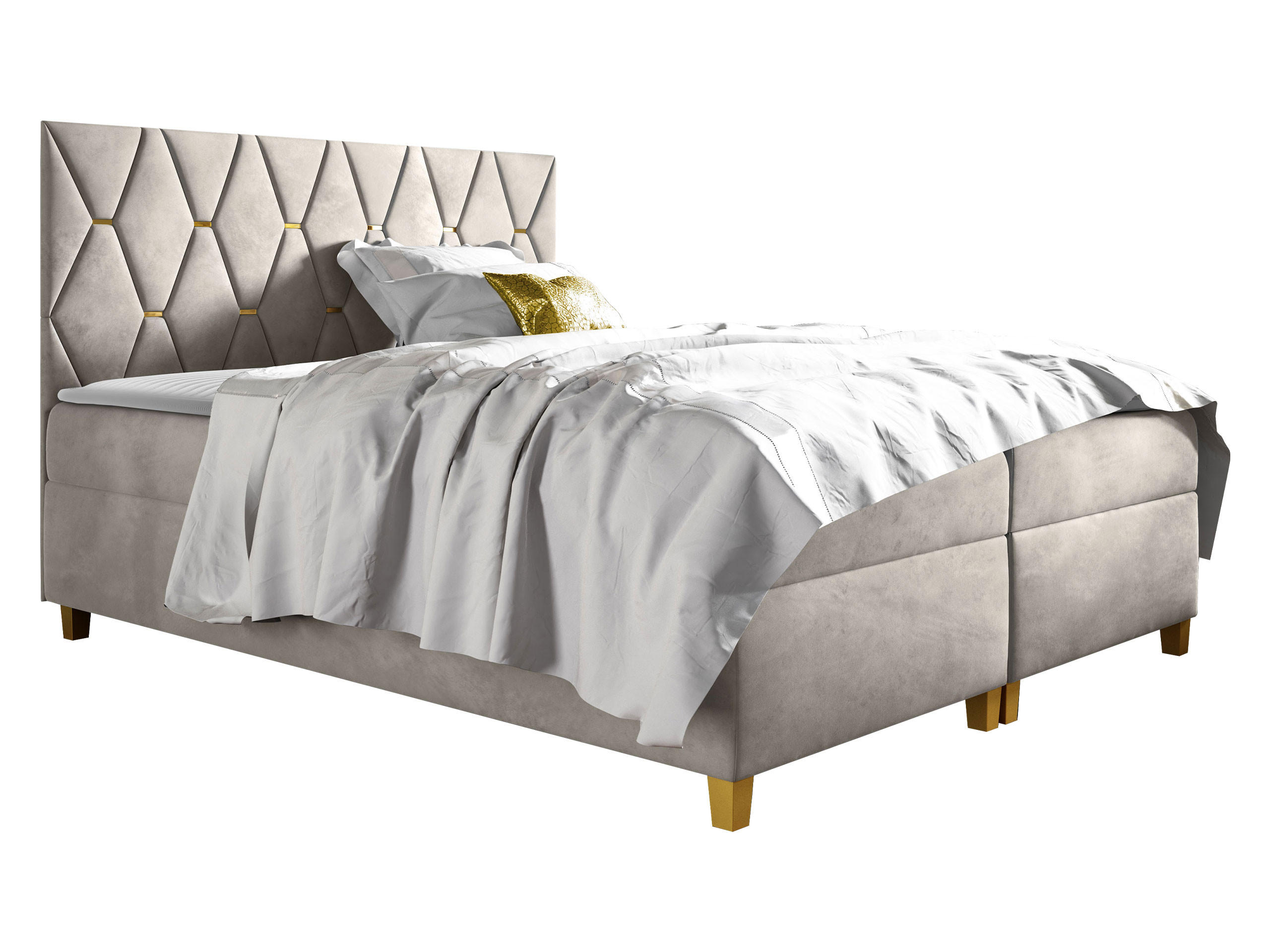 BOXBETT Inez - Kaschmir, Holz (160/200cm) - MIRJAN24