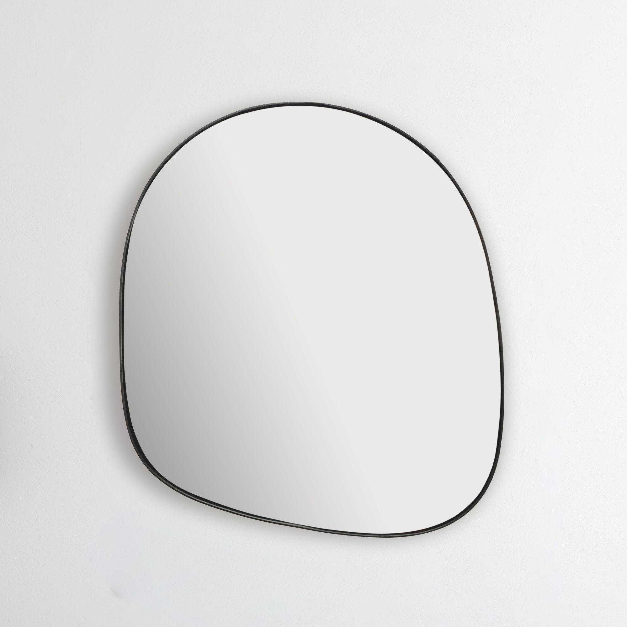 WANDSPIEGEL Asymmetrisch Metall Schwarz 53x60 cm Moderner Rahmen - Schwarz, Glas (53/60/3cm) - KADIMA DESIGN