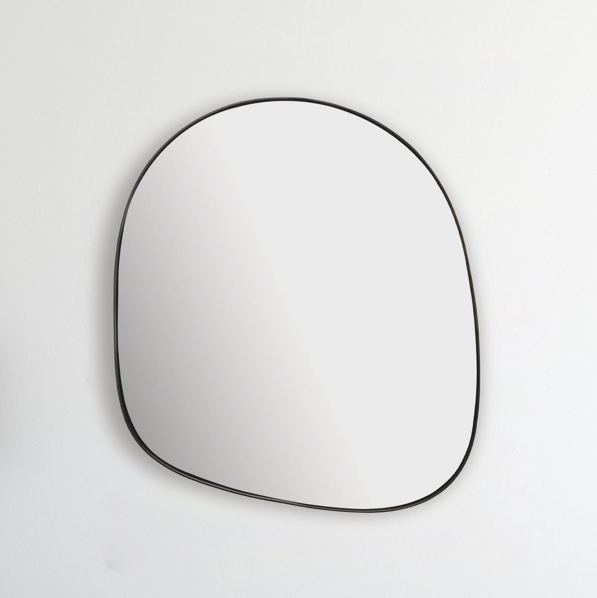 WANDSPIEGEL Asymmetrisch Metall Schwarz 53x60 cm Moderner Rahmen - Schwarz, Glas (53/60/3cm) - KADIMA DESIGN
