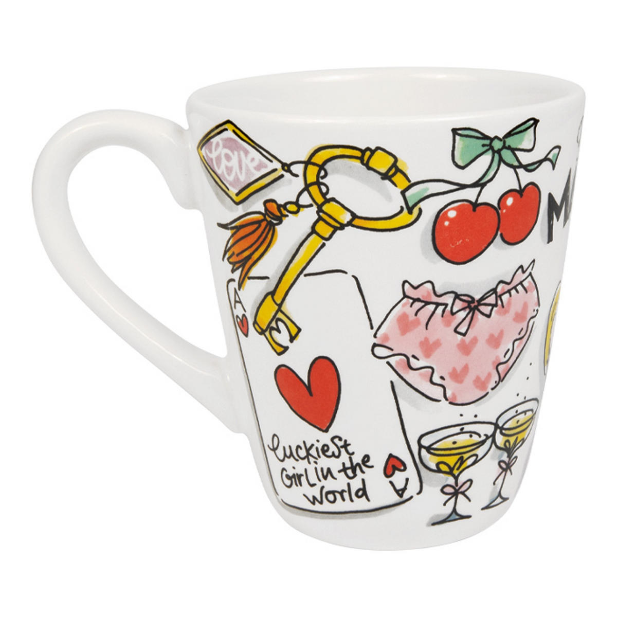 BECHER Valentinstag Madame in Bunt - 350 ml - Multicolor, Keramik (0.35L) - Blond Amsterdam