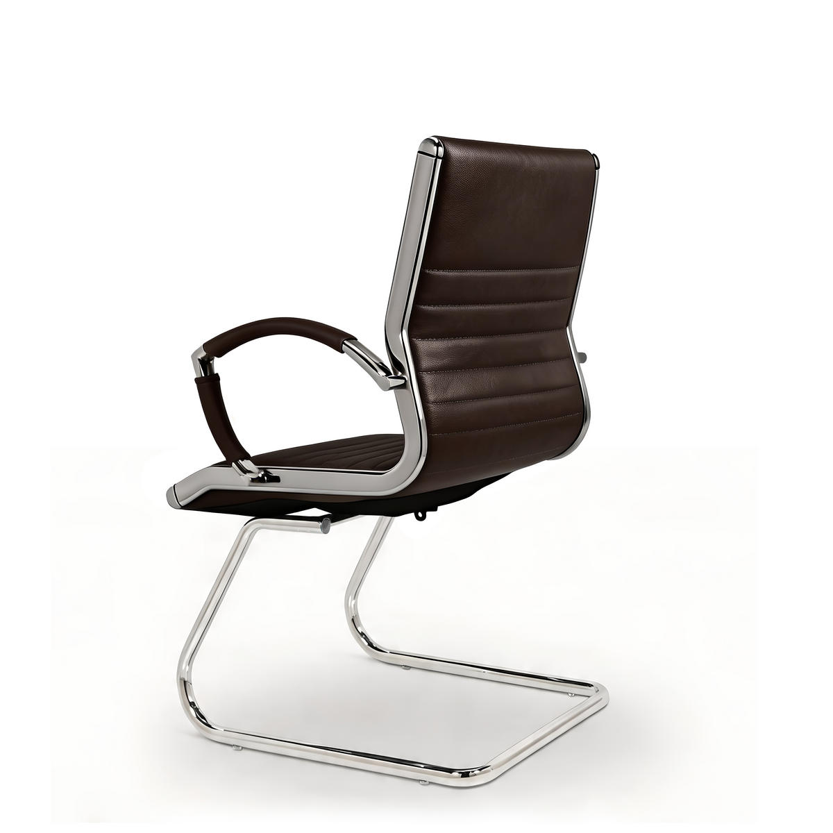 BESUCHERSTUHL Montreal Echtleder Braun – ergonomisch, 150 kg belastbar - Braun, Leder/Metall (60/95/60cm) - Versee