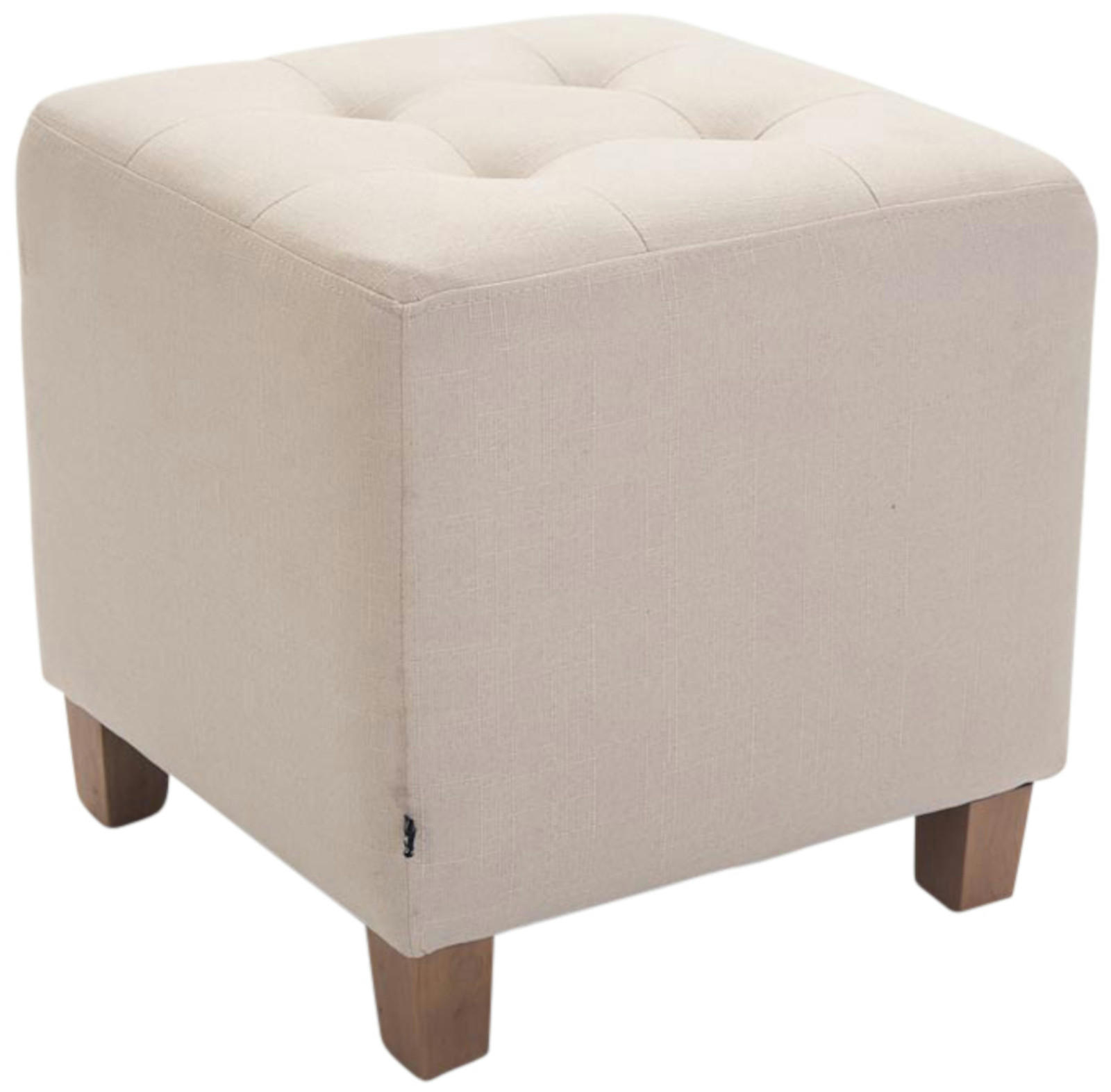 SITZWÜRFEL 2er Set Stoff creme - Creme, Holz/Textil (45/46/45cm) - CLP