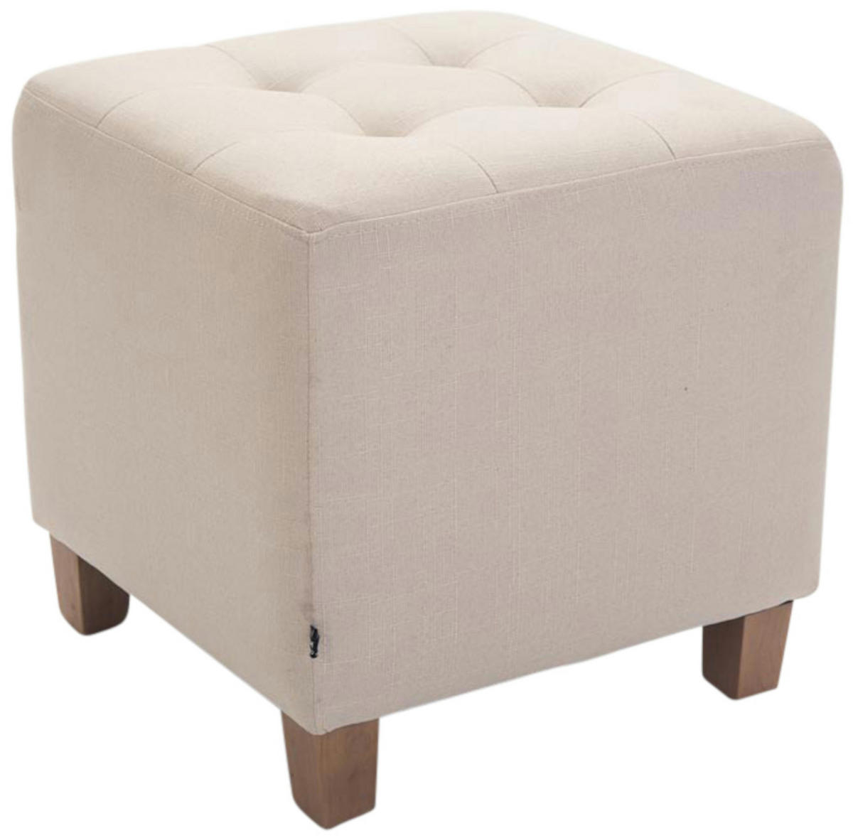 SITZWÜRFEL 2er Set Stoff creme - Creme, Holz/Textil (45/46/45cm) - CLP