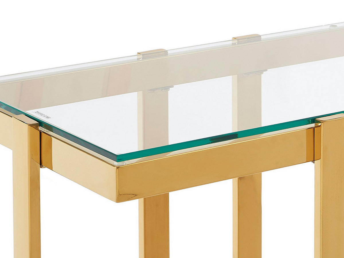 KONSOLENTISCH - 120 cm x 40 cm - glas - transparent, goldfarben Veletia - Transparent/Goldfarben, Glas (40/120/78cm) - Vente-Unique