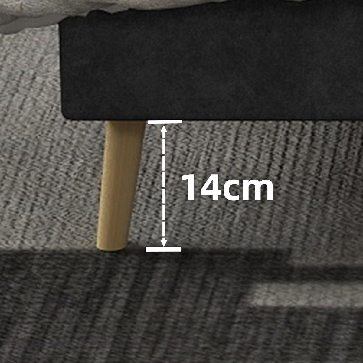 POLSTERBETT 160/200 cm grau aus Stoff und Metall mit Kopfteil - Grau, Textil (160/200cm) - OKWISH