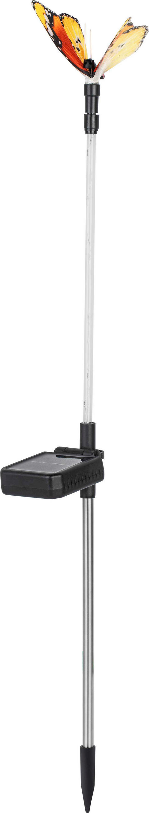 LED-SOLAR-GARTENSTAB - wetterbeständig mit automatischer Beleuchtung und Schmetterling-Design für den Außenbereich, 1er-Set - Weiß, Kunststoff (10/10/70cm) - Northpoint