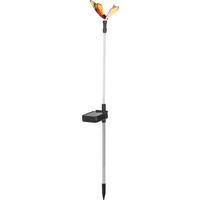 LED-SOLAR-GARTENSTAB - wetterbeständig mit automatischer Beleuchtung und Schmetterling-Design für den Außenbereich, 1er-Set - Weiß, Kunststoff (10/10/70cm) - Northpoint