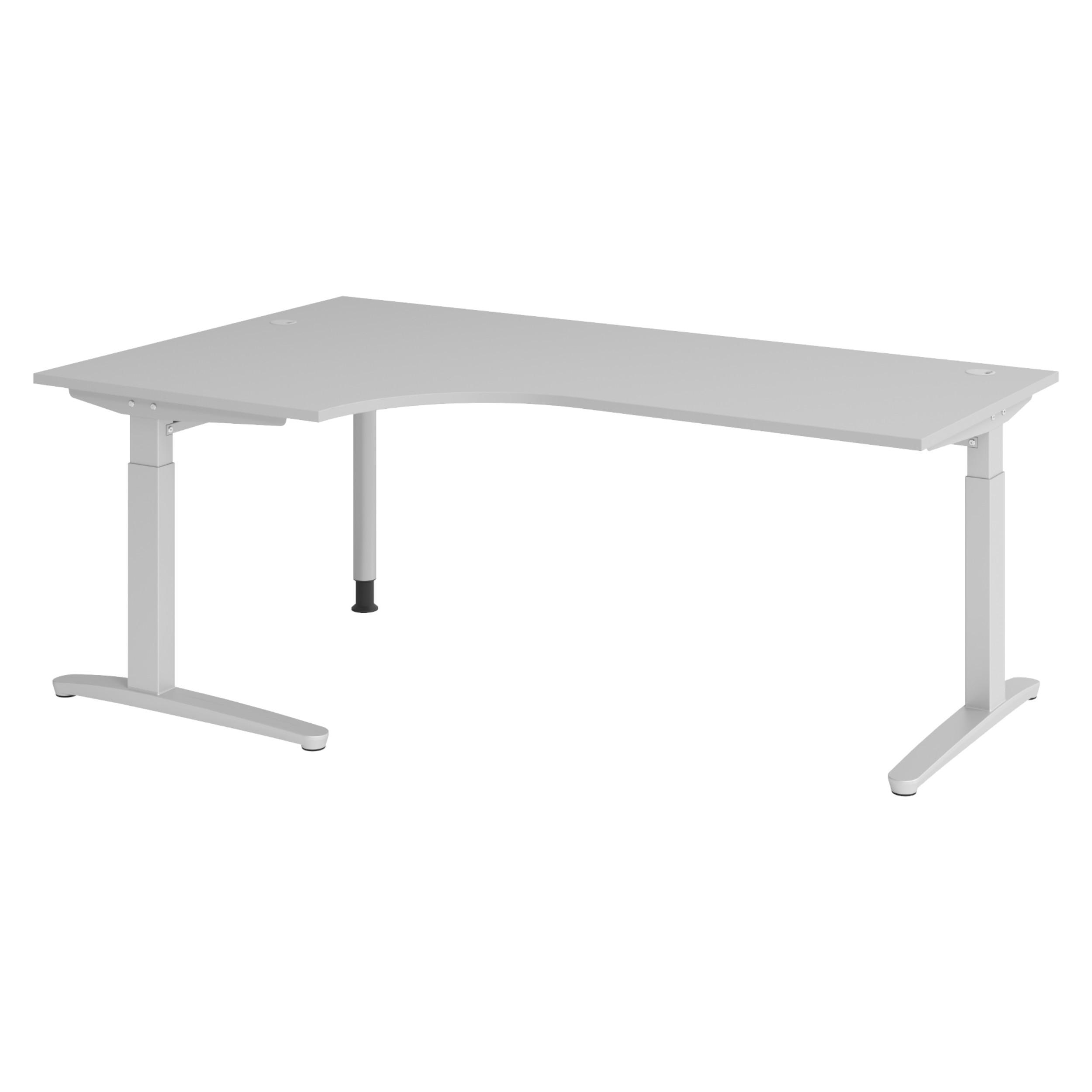 bümö Schreibtisch Grau, Silber 200x74x120 cm
