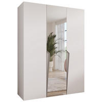 DREHTÜRENSCHRANK 202/150/52 3-türig - Beige/Weiß, Holz/Metall (150/202/52cm) - Abiks Möbel
