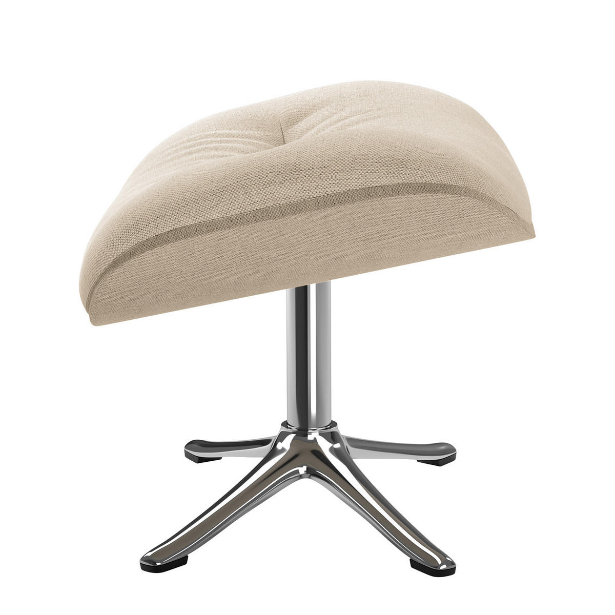 POLSTERHOCKER - Chromfarben/Beige, Textil/Metall (44/39/42cm) - home24