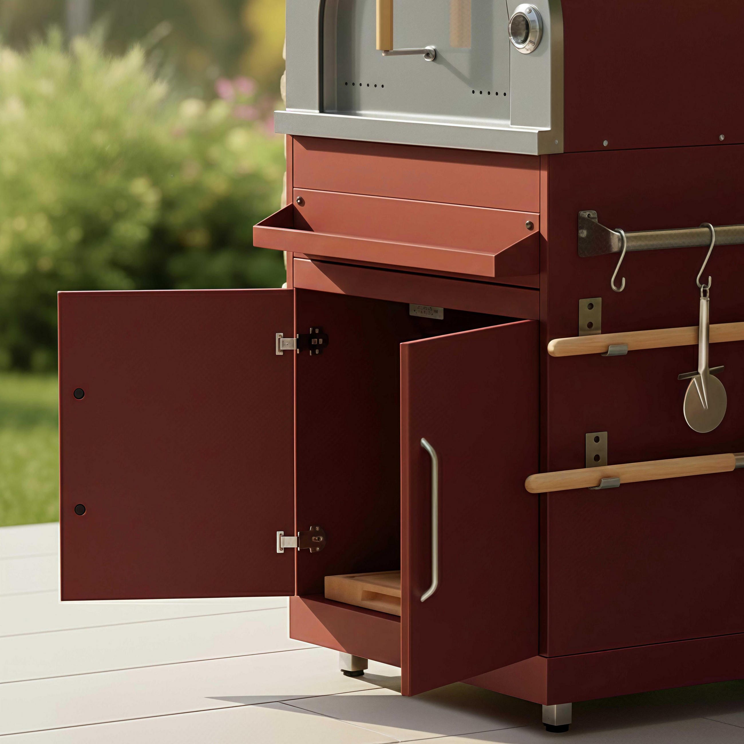 Thumbnail - Oviala Pizzaöffen,, Braun, Metall, 2-Sitzer, Rechteckig, 66x207x70 cm, Grills & Outdoor-Küchen, Holzkohlegrills