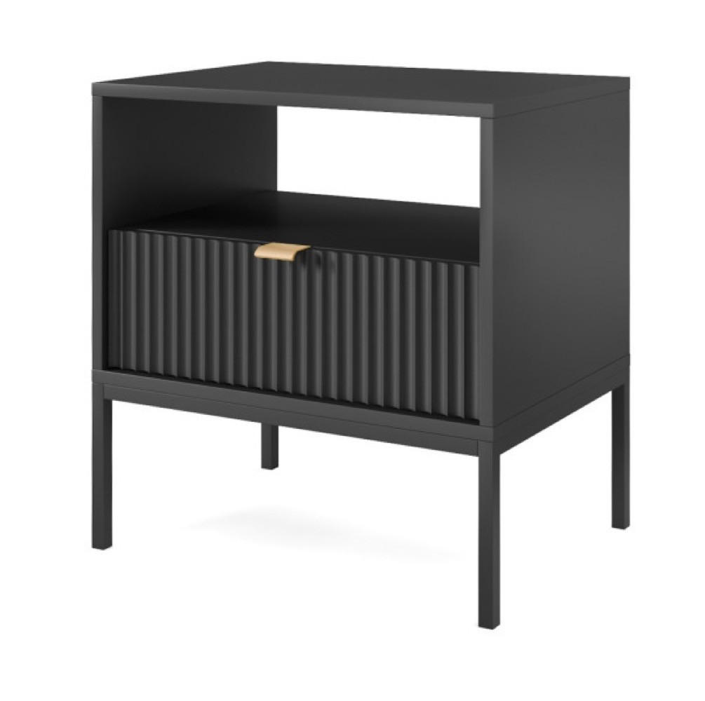 NACHTTISCH Schwarz NEW Schwarz - Schwarz, Holzwerkstoff (54/56/39cm) - Sepro Meble