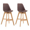 BARHOCKER Canada, 2er Set, Gestell natura, Stoff Braun - Braun/Naturfarben, Holz/Textil (48/100/56cm) - TPFLiving