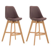 BARHOCKER Canada, 2er Set, Gestell natura, Stoff Braun - Braun/Naturfarben, Holz/Textil (48/100/56cm) - TPFLiving