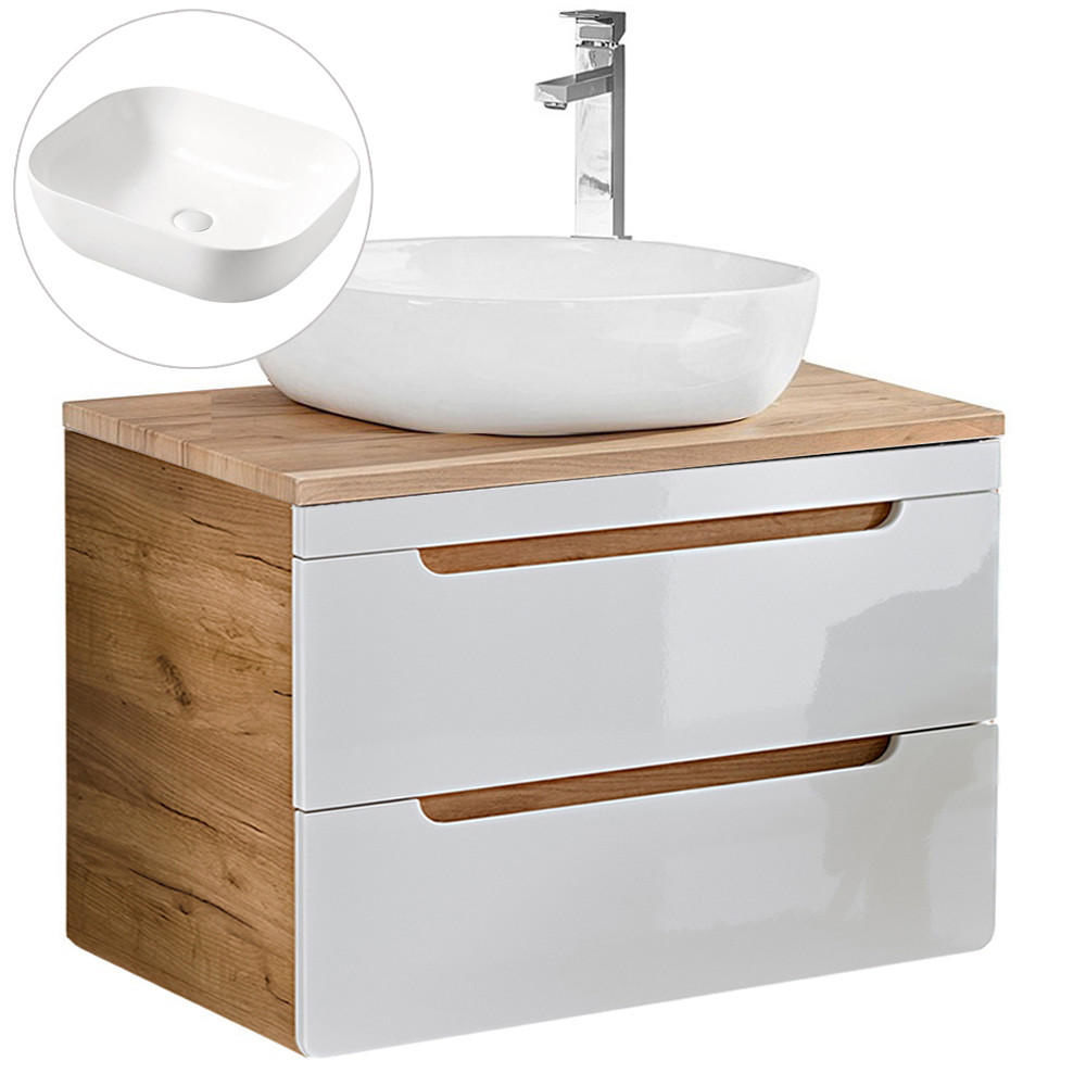 WASCHTISCH Luton-56 - Weiß, Holzwerkstoff (81/77/48cm) - Lomado