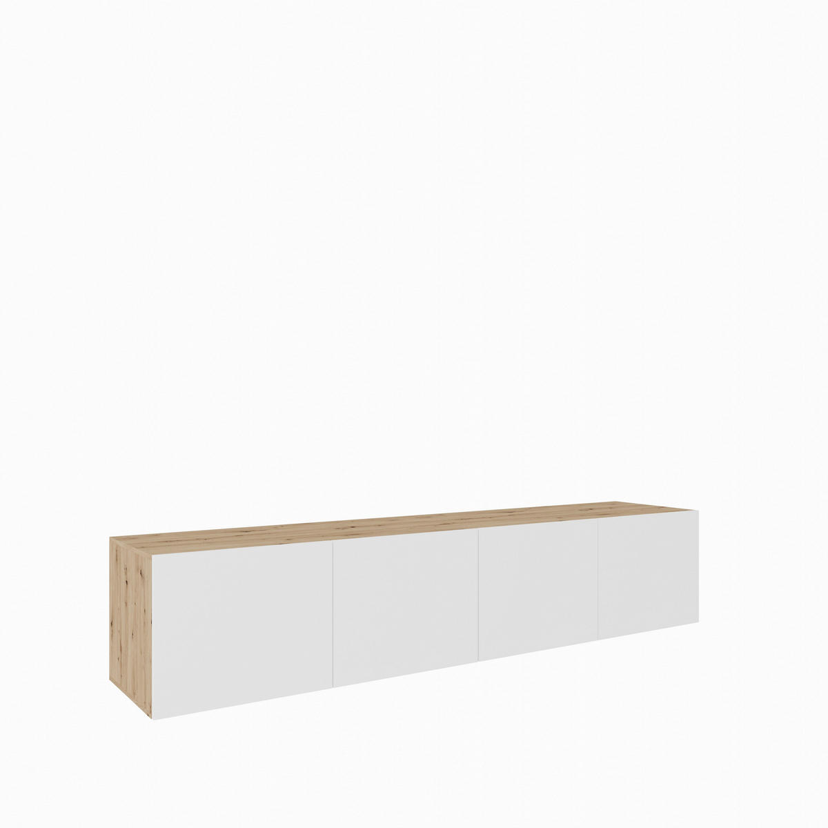 LOWBOARD MIVO 200/41/40 cm, Hängender TV-Schrank Eiche Artisan - Weiß/Eiche Artisan, Holzwerkstoff (200/41/40cm) - MASSENO
