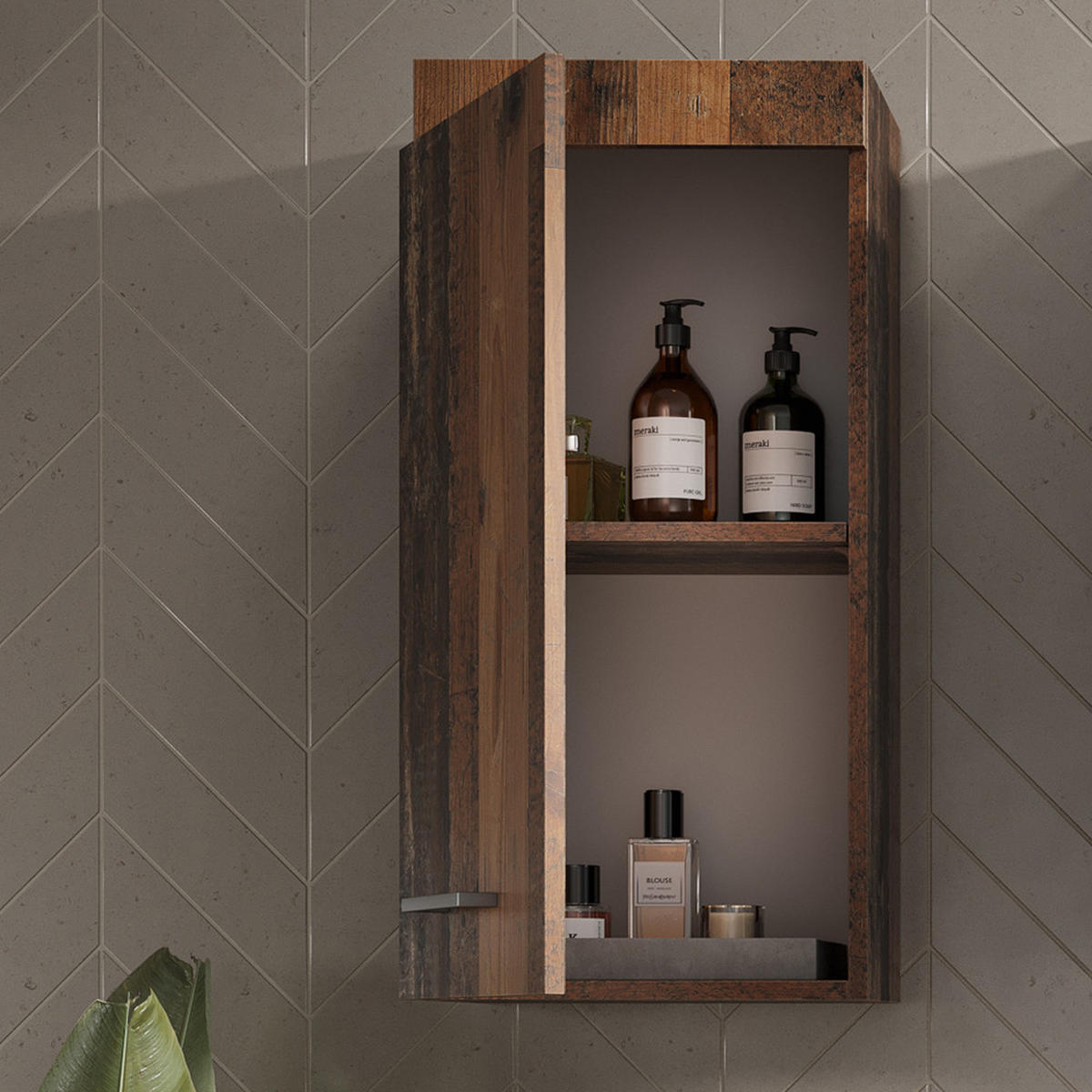 HÄNGESCHRANK Luna Oldstyle 37 x 77 cm - Braun, Holzwerkstoff (37/77/24.6cm) - Vicco