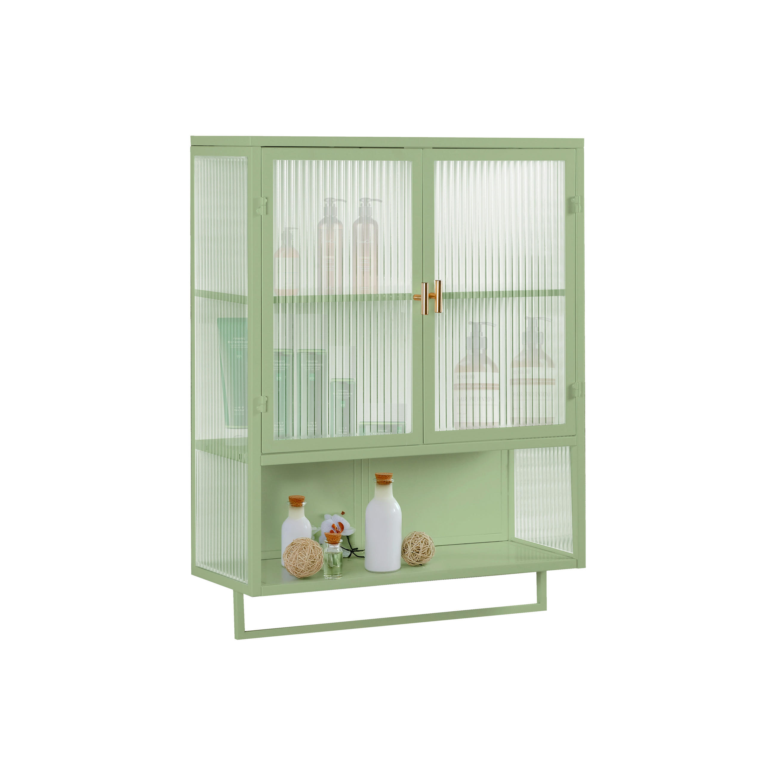 KÜCHENOBERSCHRANK 60/23/78 cm mit Glasfront in Grün und 2 Türen - Grün, Glas (60/78/23cm) - BEAOK