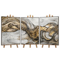 GEMÄLDE Tsunami Schattenfugenrahmen Grau 300x140 cm 3-teilig - Grau, Holz (300/140cm) - YS-art gallery