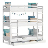ETAGENBETT Kinderbett 90/200 cm weiß Bettkasten - Weiß, Holz - Homestyle4u