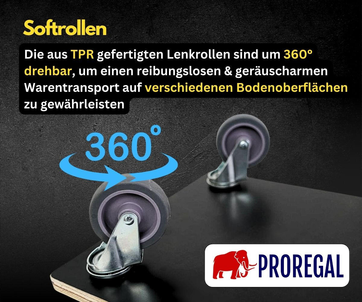 TRANSPORTROLLER 2er-Set Hercules mit 4 Rollen 11,5x30x60cm Traglast 200kg Siebdruck Holzplatte Schwarz - Schwarz, Holzwerkstoff (60/30/11.5cm) - PROREGAL