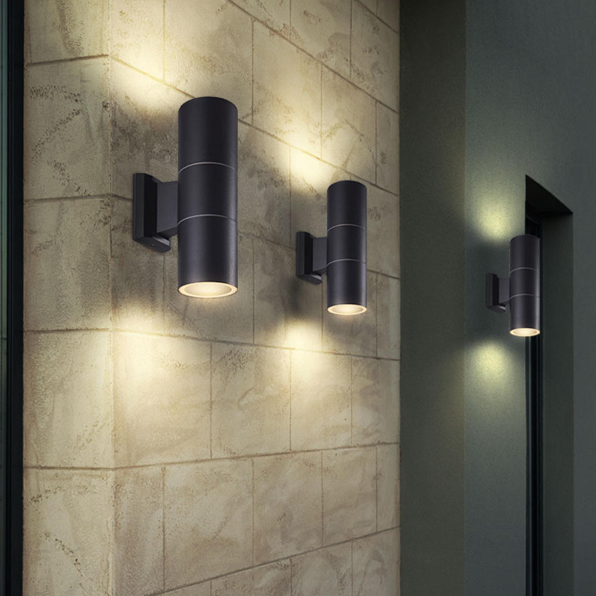 LED AUSSEN-WANDLEUCHTE Silber Aluminium Glas - Silberfarben, Glas (6.5/16.5/11.5cm)