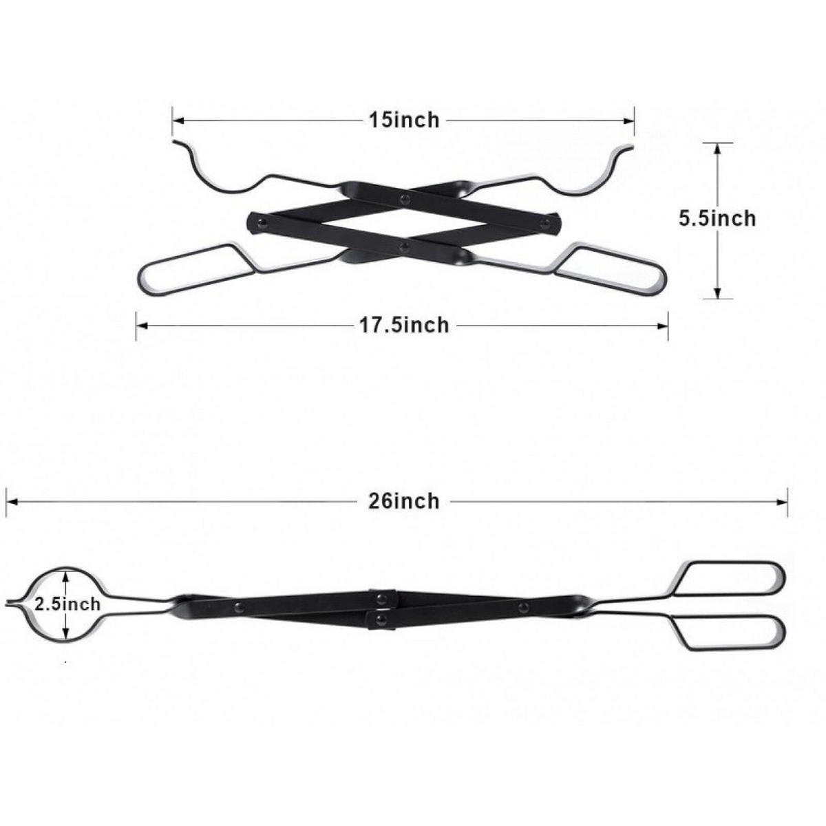 ZANGE – Kaminzubehör für Campingkamine, Kamine im Haus und Öfen im Freien – 66 cm - Schwarz, Metall (66/6.3/6.3cm) - DCA
