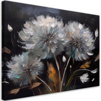 WANDBILD blütenblätter pflanzen natur - Schwarz, Textil (60/40cm) - Feeby