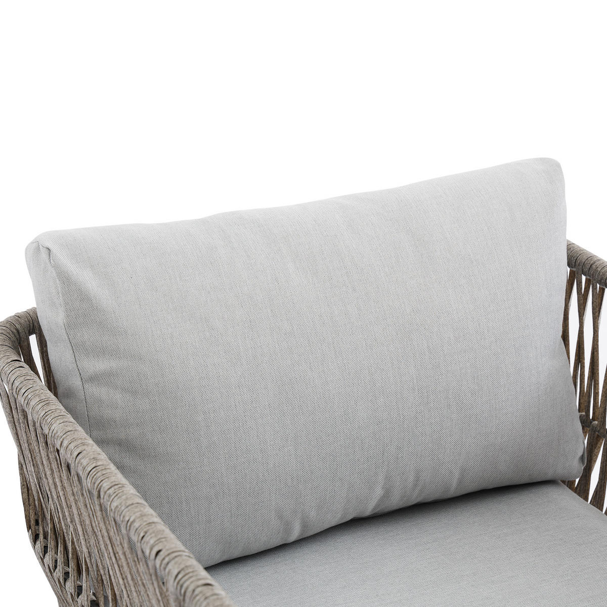 LOUNGESET Grau 2-Sitzer 2 Sessel Couchtisch PE-Seil - Grau, Textil - FLIEKS