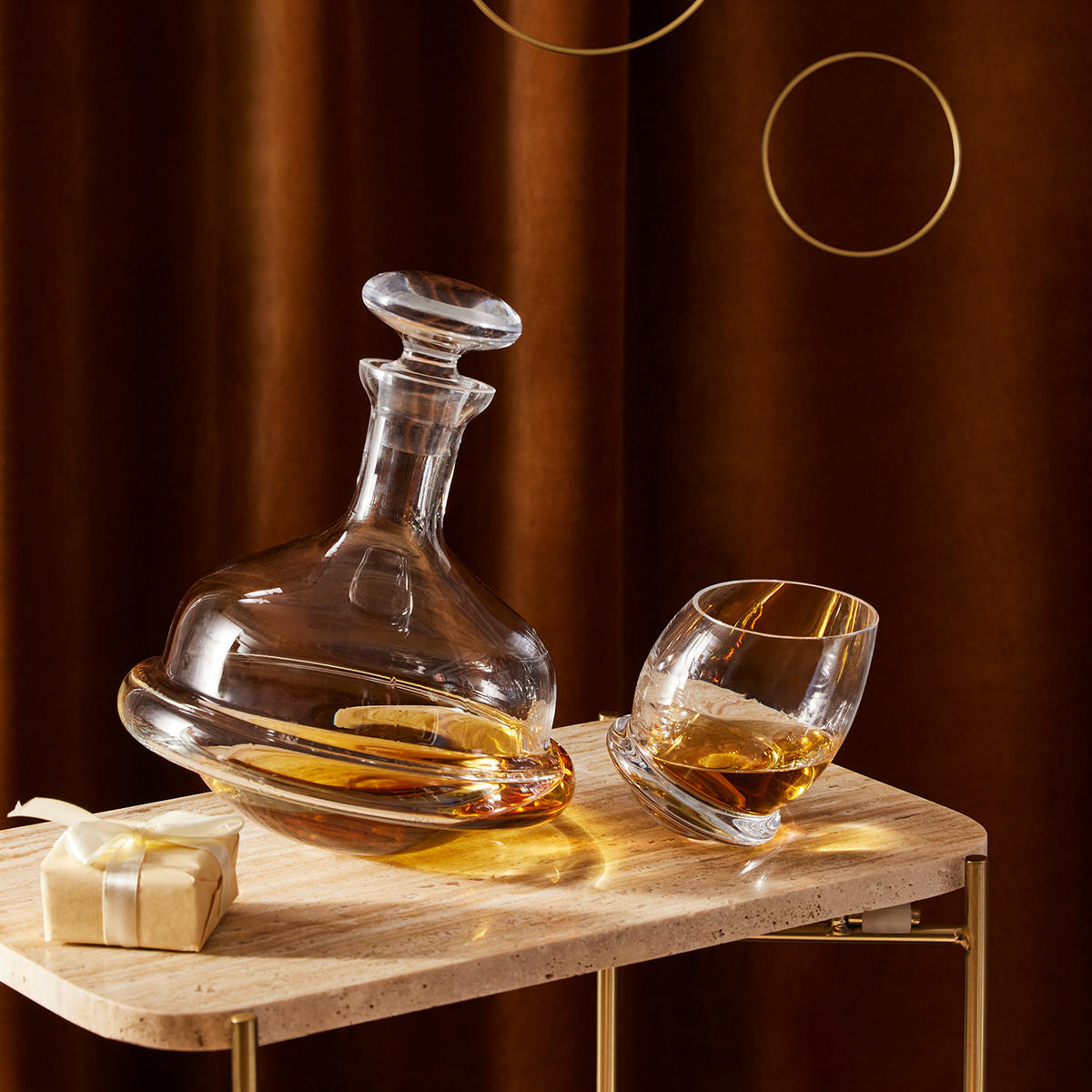 WHISKYKARAFFE MIT STOPPER, 1 Stk., 750 ml, Handgemacht - Transparent, Glas (0.75L) - Krosno Glass