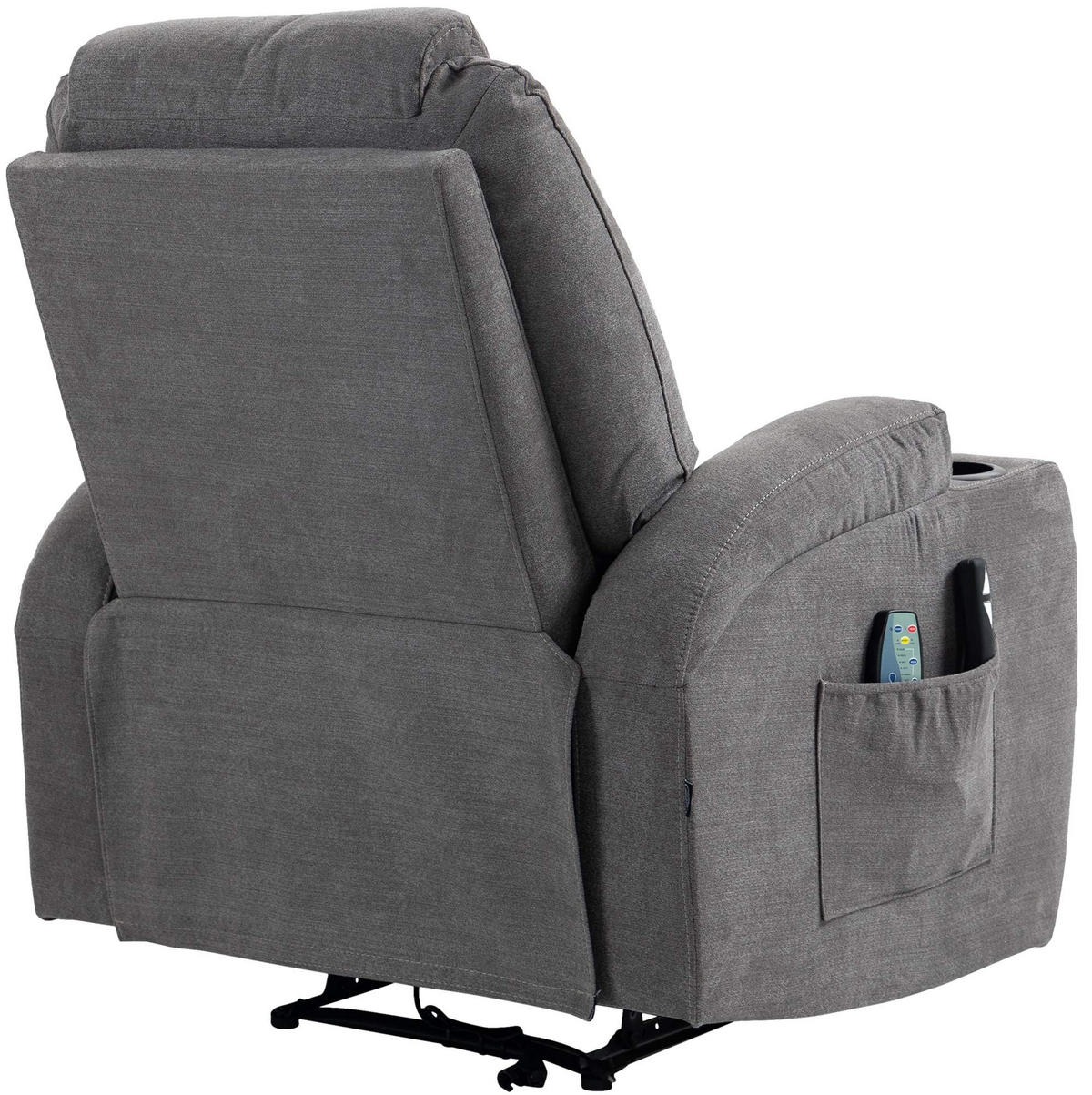 SESSEL Stoff grau - Schwarz/Grau, Textil/Metall (83/105/94cm) - CLP