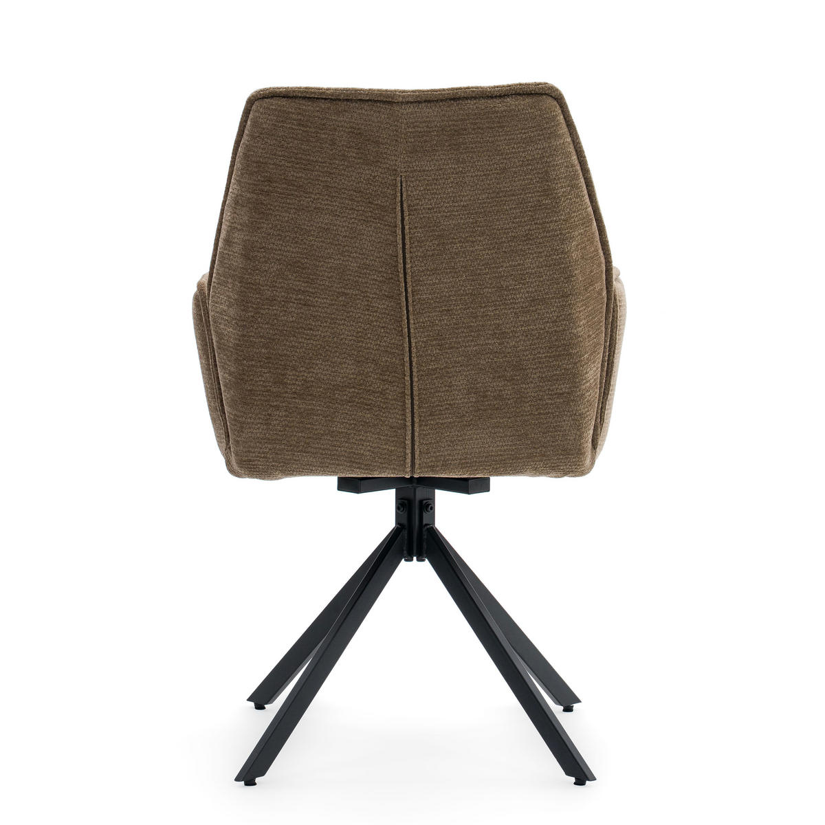 STUHL MERANO drehbar gepolsterter mit Steppung - braun - Chenille - Schwarz/Braun, Textil/Metall (58/90/61cm) - NEW HOME