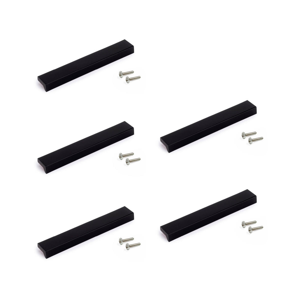 MÖBELGRIFFE Bremer, L160mm, 128mm Achsenabstand, Aluminium, schwarz eloxiert 5er-set - Schwarz, Metall (1.12/2/16cm) - EMUCA