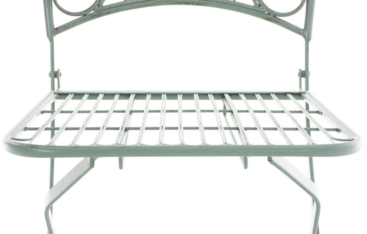 GARTENKLAPPSTUHL Metall Antik-Grün - Grün, Metall (42/94/40cm) - CLP