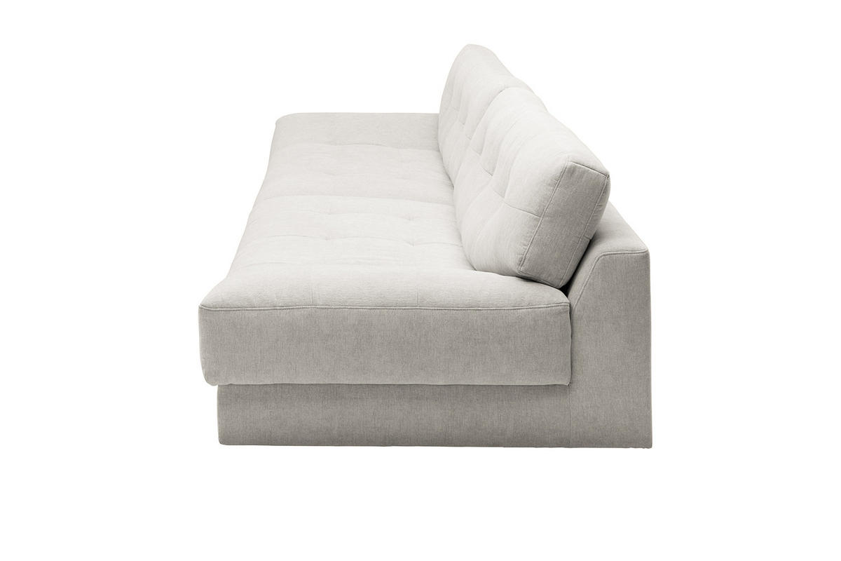 SOFA MOZZA Hellgrau Webstoff - Hellgrau/Schwarz, Kunststoff/Textil (298/83/123cm) - KAWOLA