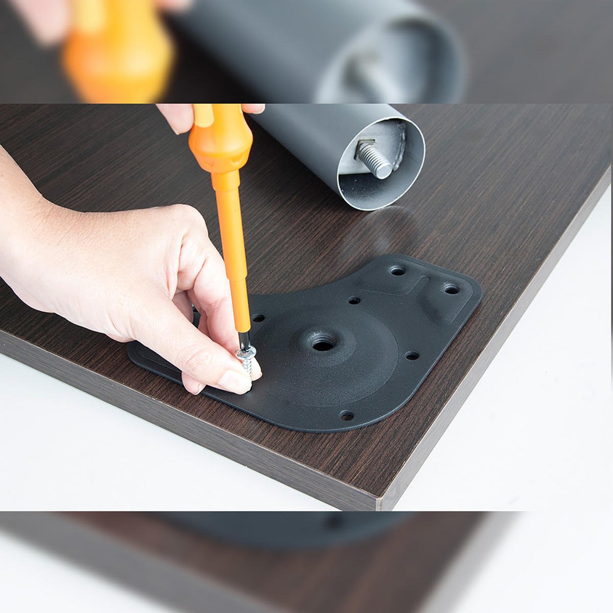 TISCHBEIN, Durchmesser 60mm, H 870mm, Stahl, Schwarz lackiert - Schwarz, Metall (14/9/90cm) - EMUCA