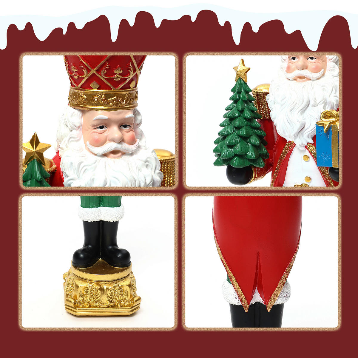 NUSSKNACKER Figur B14 x T11 x H45.5 cm - Rot, Kunststoff (11/45.5/14cm) - Hometopia