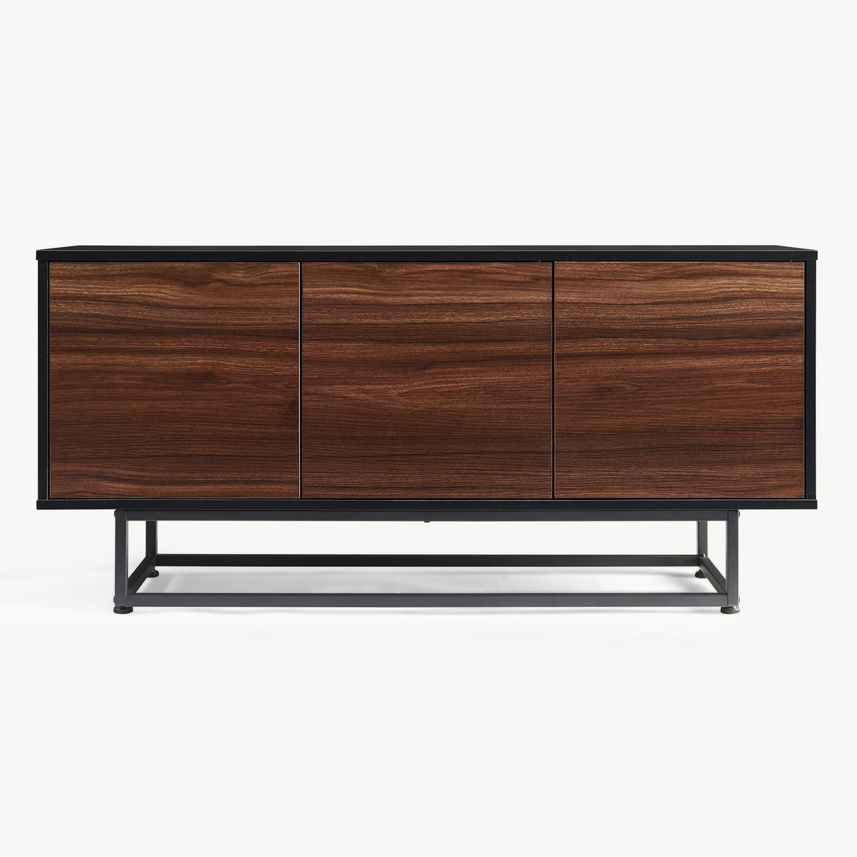 SIDEBOARD Boxholm - Walnussfarben/Schwarz, Holzwerkstoff/Metall (120/55/30cm) - [en.casa]