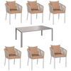GARTENGARNITUR Grau, Taupe 7-teilig-Set - Taupe/Grau, Metall - MCW