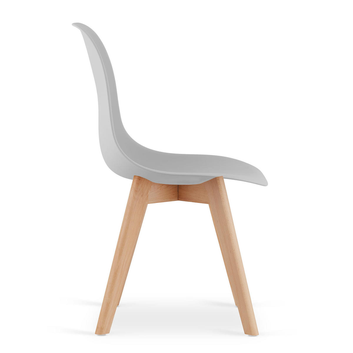 STUHL ATRI 1 Stück, Grau Hölzerne Buchenbeine - Hellgrau, Holz/Textil (46/80/55cm) - Komodee