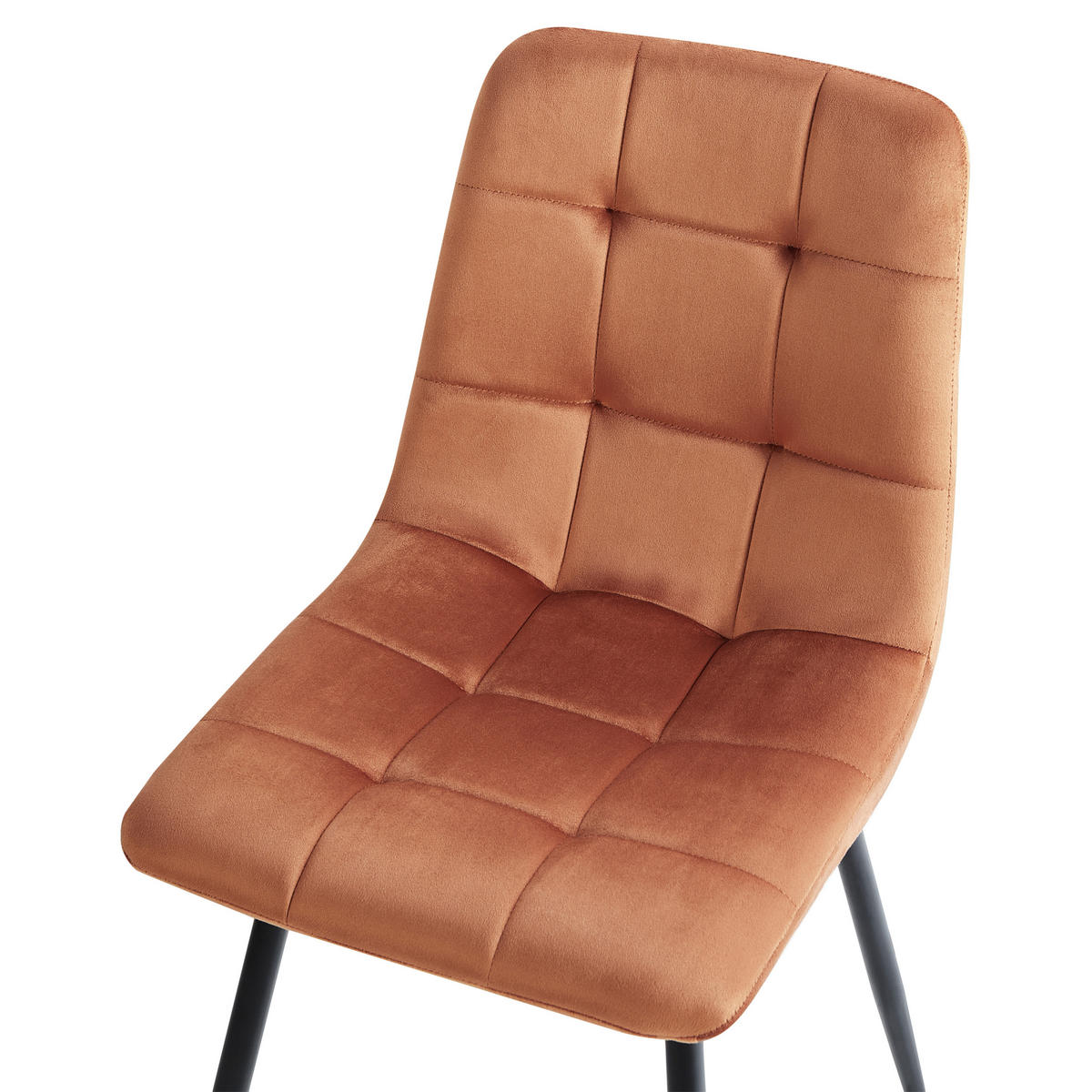 ESSZIMMERSTUHL 4er-Set Samtstoff Orange Powell - Orange, Textil (45/88/62cm) - Beliani