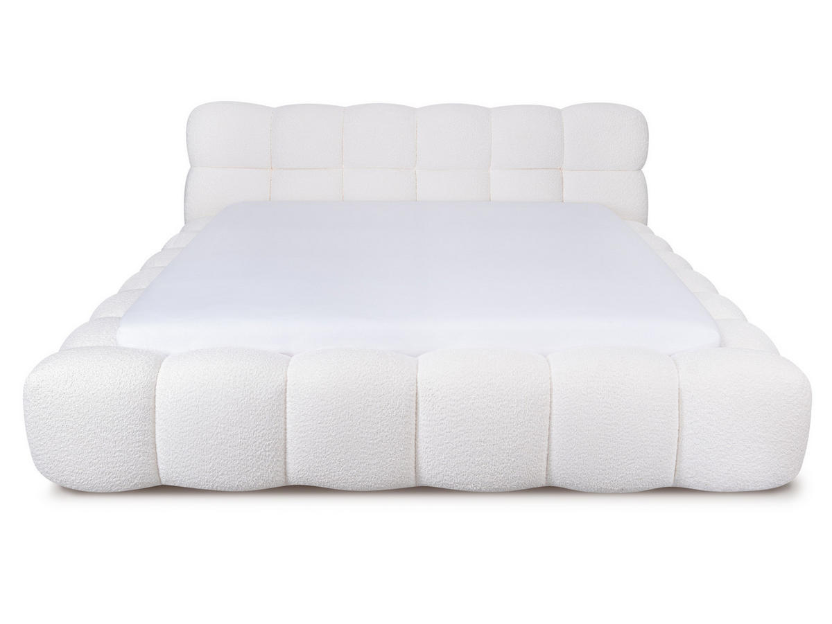 POLSTERBETT Nuba Creame 180/200 cm Boucle mit Bettkasten - Creme, Textil/Metall (180/200cm) - wonello