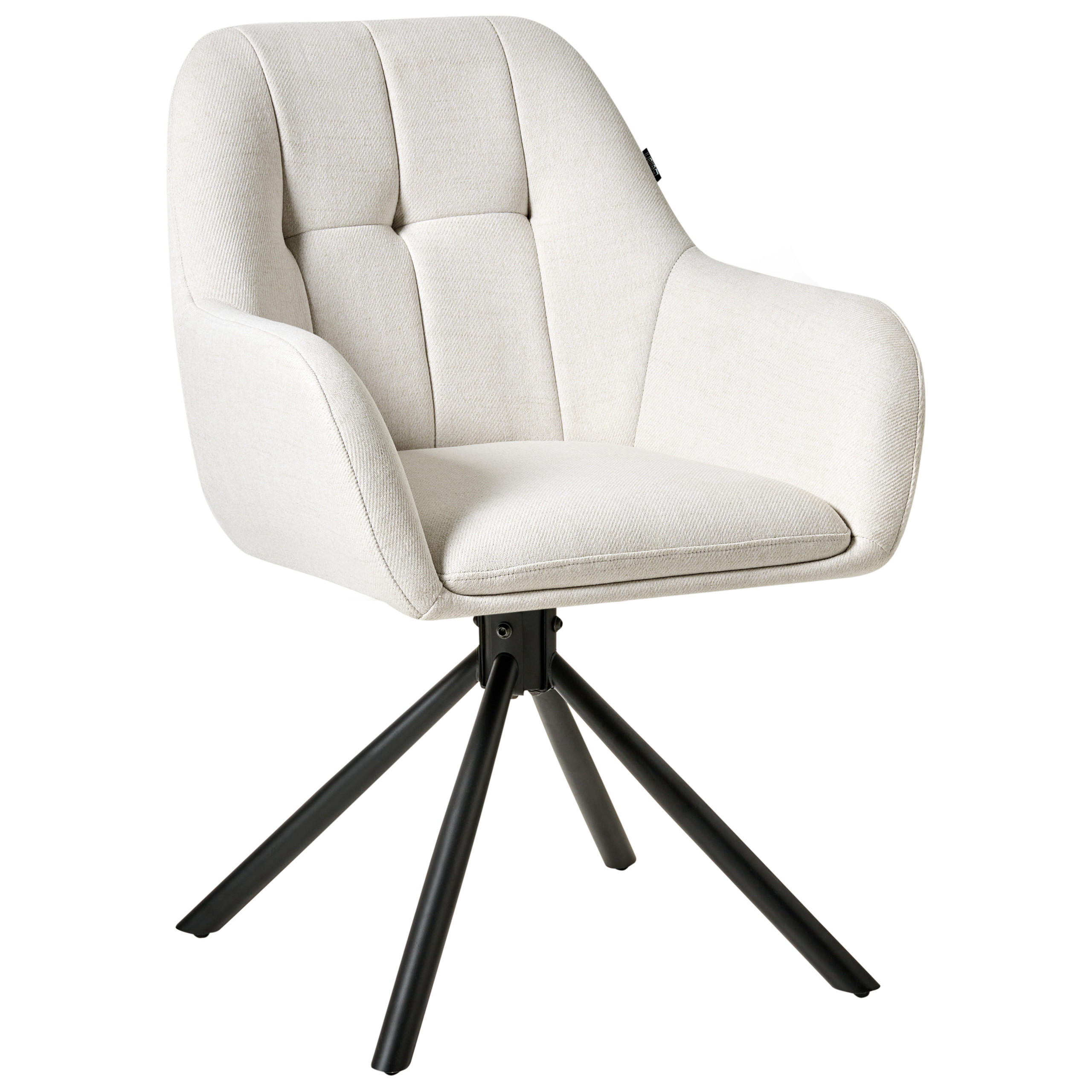SCAUN DE BUCĂTĂRIE rotativ textil alb crem Ubly