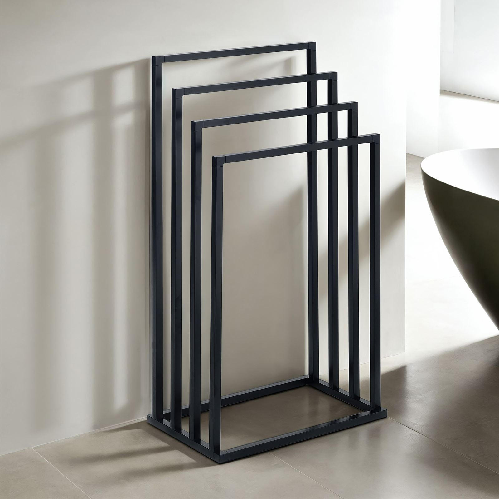 HANDTUCHHALTER SENZA - Schwarz, Metall (45/91/29cm) - IDIMEX