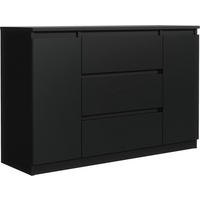 KOMMODE mit 4 Schubladen 2 Schranktüren 120 cm Schwarz mit HochglanzFronte - Schwarz Hochglanz, Holzwerkstoff (120.4/101.5/39cm) - MebLocker