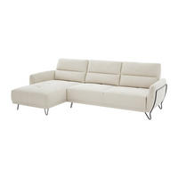 ECKSOFA mit verstellbarer Rückenlehne - Ecke links - Strukturstoff - Beige - DURIMA - Beige, Textil (290/168cm) - Vente-Unique
