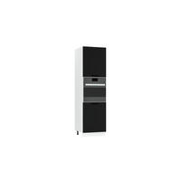 MIKROWELLENUMBAUSCHRANK D60PK MVP/L - Morvex - Stilvolles Küchenelement - Schwarz, Holz/Metall (60/213.3/56cm) - ROYAL24_MARKT